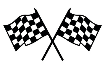 Fototapeta premium Three colorful checkered flags on a white background