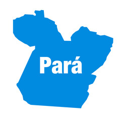 Para State of Brazil vector map in blue color