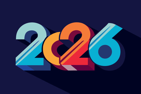 Vibrant new year 2026 celebration design with festive elements