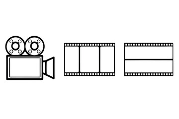 Three distinct black and white icons for user interface design