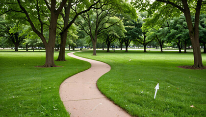 Fototapeta premium Parc avec un chemin en béton