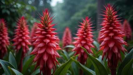 Red Torch Flower Outdoor Landscape