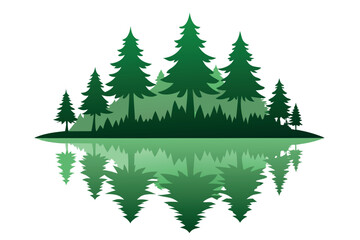Fototapeta premium Serene forest landscape with water reflection