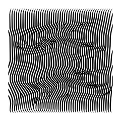 Abstract lines pattern optical illusion design black and white modern art graphic vector illustration background
