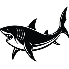 Fototapeta premium Shark Silhouette Vector Illustration