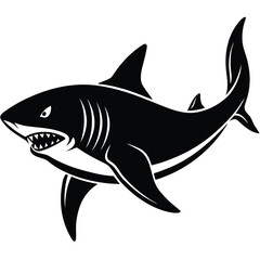 Fototapeta premium Shark Silhouette Vector Illustration
