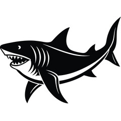Obraz premium Shark Silhouette Vector Illustration