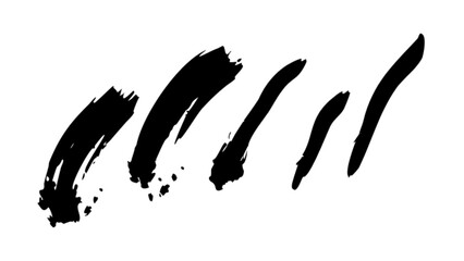 Black ink brush strokes vector set design element for grunge background and artistic decoration purposes