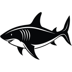 Obraz premium Shark Silhouette Vector Illustration