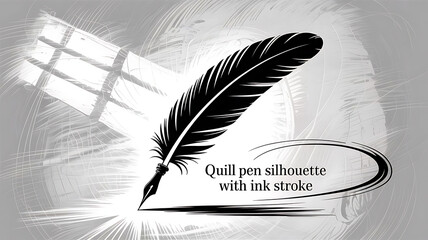 Elegant quill pen with ink pot, a timeless symbol of vintage writing and literature.