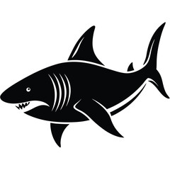 Fototapeta premium Shark Silhouette Vector Illustration