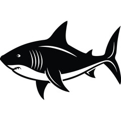 Obraz premium Shark Silhouette Vector Illustration