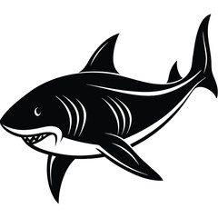 Obraz premium Shark Silhouette Vector Illustration