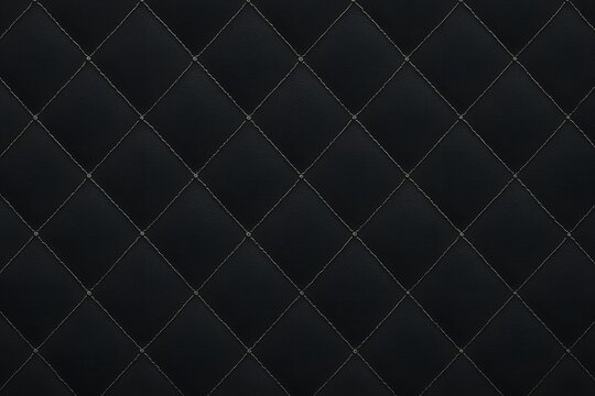 Black quilted diamond pattern texture with subtle stitching detail