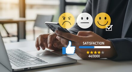 Customer experience survey feedback online rating review satisfaction with mobile phone app tool