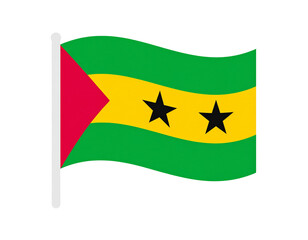 Flat Vector Icon of Sao Tome and Principe Flag with Rounded Corners, isolated PNG