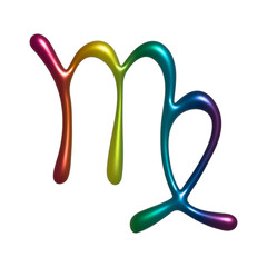 3d virgo zodiac sign Astrology clipart Element for design