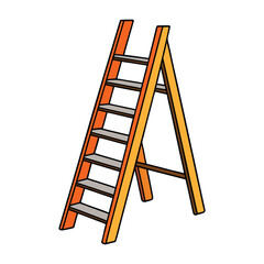 A sturdy wooden ladder with smooth rungs and natural finish, perfect for reaching high places safely. Classic design blends durability with rustic charm.

