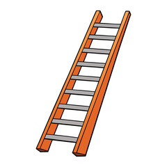 A sturdy wooden ladder with smooth rungs and natural finish, perfect for reaching high places safely. Classic design blends durability with rustic charm.
