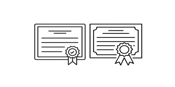 Print  certificate diploma icon sign vector