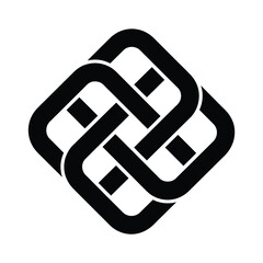 Intricate celtic knot design in black and white