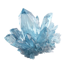Fototapeta premium Abstract crystalline ice formation, isolated on transparent background
