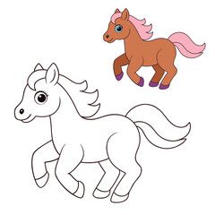 A dynamic coloring page featuring majestic running horses, capturing their power and grace in motion—perfect for horse lovers to bring to life with color!
