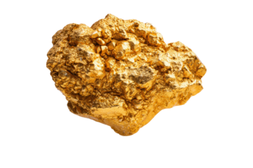 A large gold rock with a rough surface