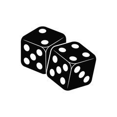 Two black dice showing different numbers