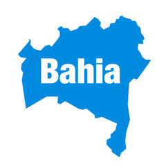 bahia State of Brazil vector map in blue color