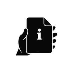 Hand holding information document with icon