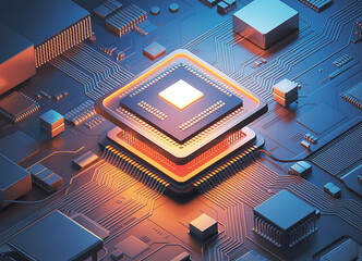 Vector electronic circuit board design for a modern smart home network with internet technology.