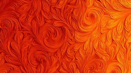 Intricate Radiant Tangerine Pattern with Swirl Effects for Vibrant Digital Artwork Interface