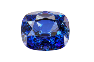 A blue gemstone with a diamond shape