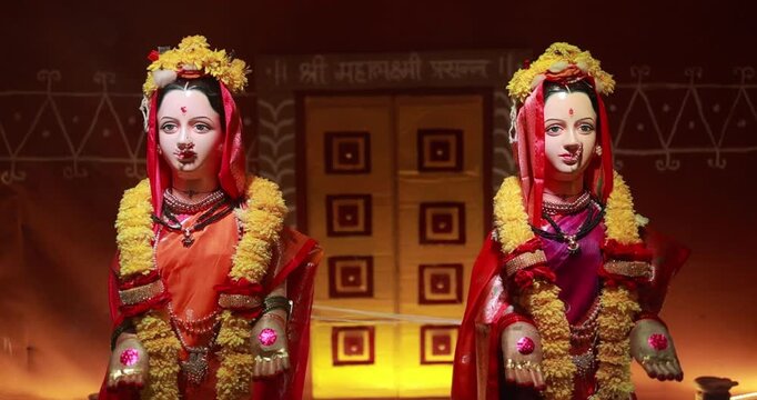 Decoration of Goddess Gauri pujan