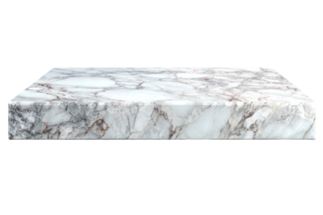 A white marble slab with a pattern of swirls and dots