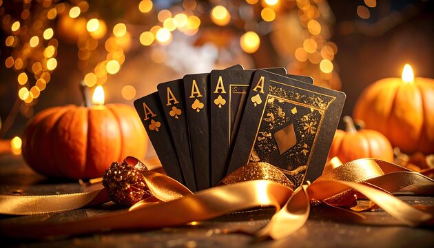 Four Aces, Pumpkins, and Festive Lights