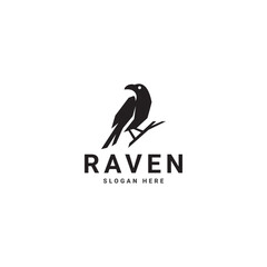 Raven bird logo art design vector template © nifaisal