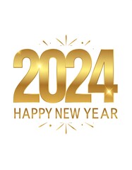 Golden 2024 New Year greeting