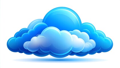 Cartoonish blue cloud graphic