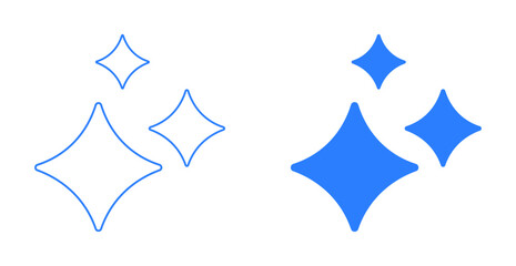 Magic Sparkle star icon vector symbol in stroke and fill.
