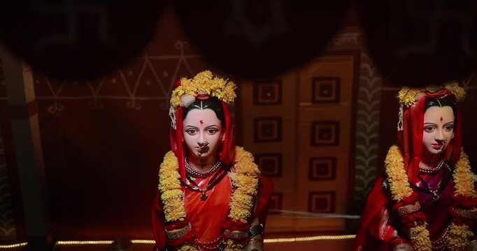 Decoration of Goddess Gauri pujan