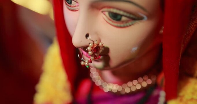 Decoration of Goddess Gauri pujan