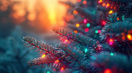 Fototapeta premium Elegant 2026 Typography with Glowing Holiday Lights for Festive New Year Celebration and Seasonal Party Decor