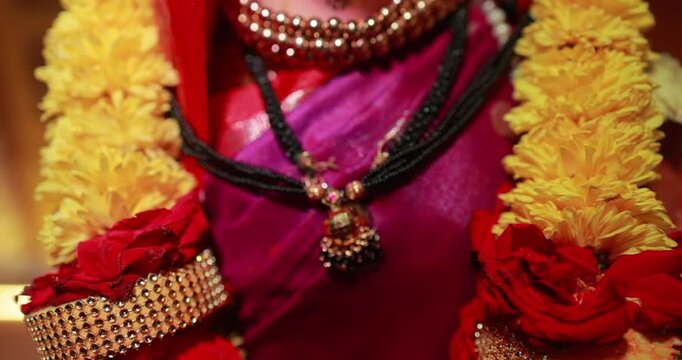 Decoration of Goddess Gauri pujan