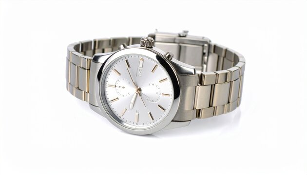 A silver analog wristwatch with metal band—symbolizing time, elegance, and enduring precision.