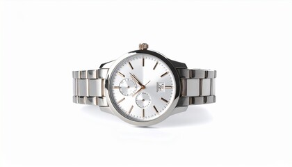 A silver analog wristwatch with metal band—symbolizing time, elegance, and enduring precision.