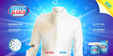 Oxygen bleach cleanser concept banner