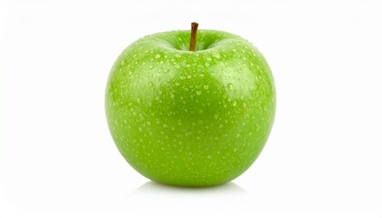 A fresh green apple on white background—symbolizing vitality, simplicity, and natural allure.