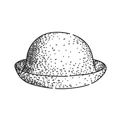 accessory bowler hat sketch hand drawn vector